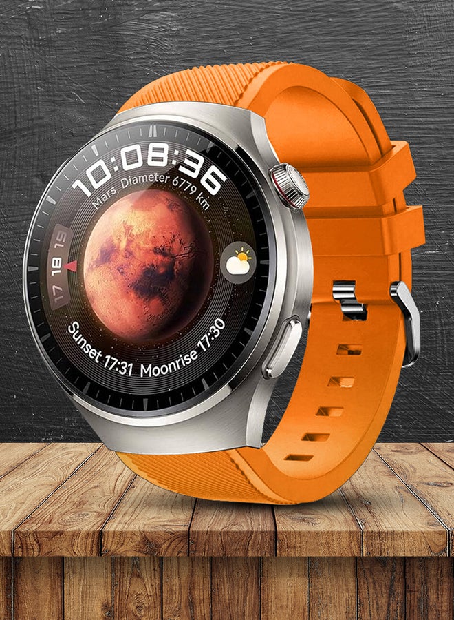 MARGOUN Silicone Watch Band 22mm Sport Band Compatible With Huawei Watch 4 Pro Strap Replacement Wristbands Soft And Durable Orange - Image 3