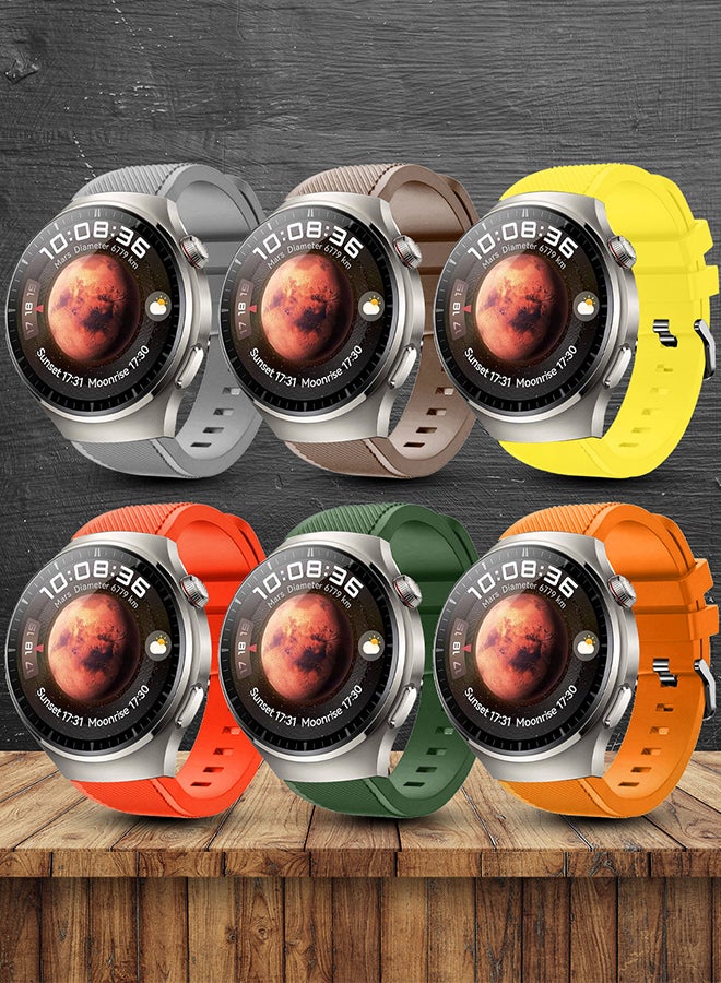 MARGOUN 6 Pack Silicone Watch Band 22mm Sport Band Compatible With Huawei Watch 4 Pro Strap Replacement Wristbands Soft And Durable Multicolour - Image 2