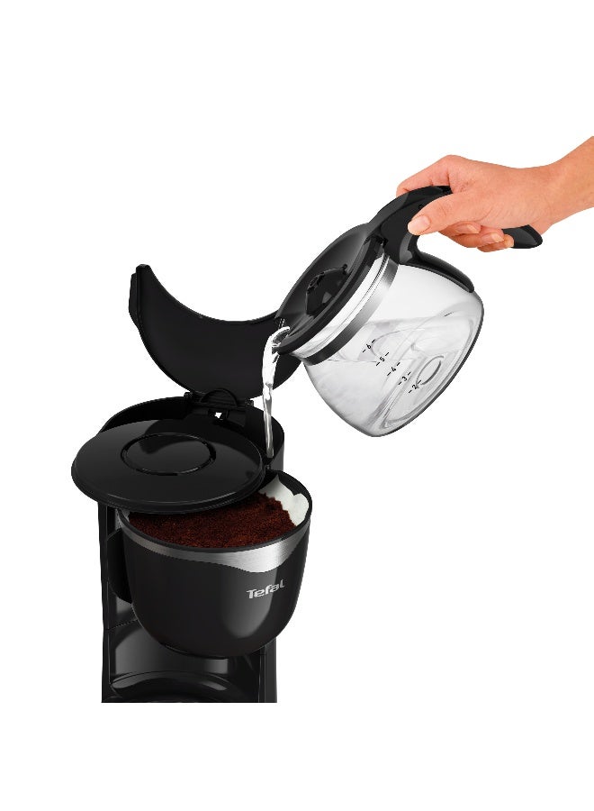 تيفال ماكينة صنع القهوة المفلترة بيرفكتا، ماكينة صنع القهوة بالتقطير المدمجة مع خاصية الاحتفاظ بالدفء لمدة 30 دقيقة، 0.6 لتر، 600 وات، CM340827 أسود - Image 3