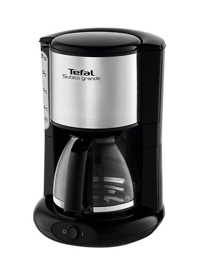 Tefal Coffee Maker With Glass Jug For Up To 15 Cups Anti-Drip System And Permanent Filter Included 1.25 L 1000 W CM361827 Silver / Black  - Image 1