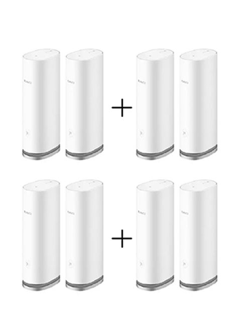 WiFi Mesh3 WiFi6 AX3000 WS8100 ( 2 Packs X 4 )= Total 8 Packs, Whole-Home Mesh System, HarmonyOS Mesh+, One-Touch Connect, Visualized Wi-Fi Diagnosis White