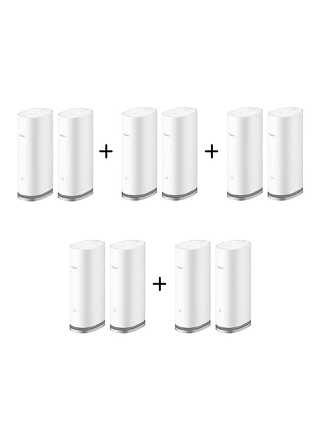 HUAWEI WiFi Mesh3 WiFi6 AX3000 WS8100 ( 2 packs X 5 )= Total 10 Packs, Whole-Home Mesh System, HarmonyOS Mesh+ One-Touch Connect, Visualized Wi-Fi Diagnosis White 