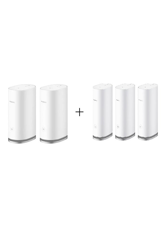 HUAWEI WiFi Mesh3 WiFi6 AX3000 WS8100 (3 packs + 2 packs)= total 5 packs, HUAWEI Whole-Home Mesh System, HarmonyOS Mesh+, One-Touch Connect, Visualized Wi-Fi Diagnosis, Seamless & Speedy, Up to 3000Mbps White - Image 1