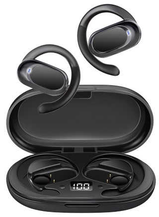 Open Ear Bluetooth Earbuds, Ergonomic Hook Fit True Wireless ENC Headphones with Air Conduction Technology, Built-In Mic, 48-hour Playtime, and Smart Touch-Controls Black - pnsku/N70033772V/45/_/1703772251/01bc4cd5-333d-4276-983c-bbb979e40c05