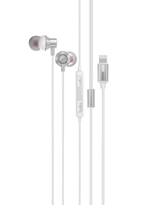Earphones with Lightning Connector, Ergonomic In-Ear with Microphone, Noise Isolation, Call Function and In-Line Volume Control White