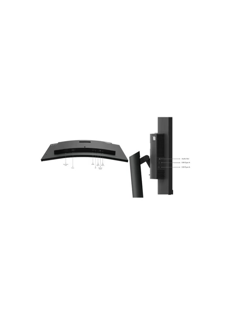 Lenovo - 34" Inch ThinkVision T34w-30 Curved UWQHD USB-C Monitor with VA Panel, 60Hz, 4Ms, HDMI, DP, USB-C & Ethernet - Tilt/Swivel/Lift Stand | Black - Image 1
