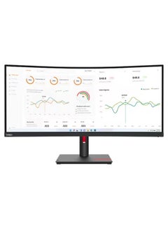 34" Inch ThinkVision T34w-30 Curved UWQHD USB-C Monitor with VA Panel, 60Hz, 4Ms, HDMI, DP, USB-C & Ethernet - Tilt/Swivel/Lift Stand | Black