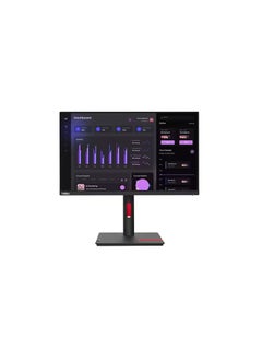 ThinkVision T24i-30 23.8 Inch FHD Monitor With Eyesafe IPS Panel, 60Hz, 4Ms, HDMI, VGA, DP, Phone Holder - Tilt/Swivel/Lift/Pivot Stand Black