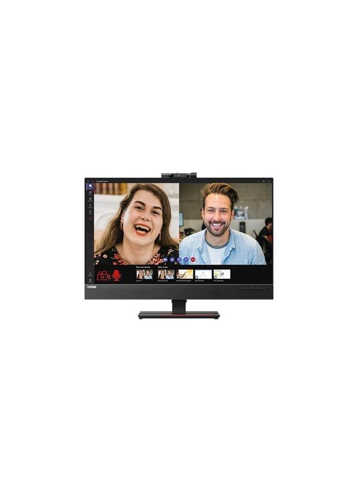 لينوفو - شاشة Think Vision T27hv-20 مقاس 27 بوصة QHD IPS، (2560 × 1440)، (موصلات الإدخال - HDMI 1.4 + DP 1.2+ DPout + USB من النوع C، الكابلات متضمنة) - USB من النوع C، كاميرا ويب مدمجة باللون الأسود - Image 1