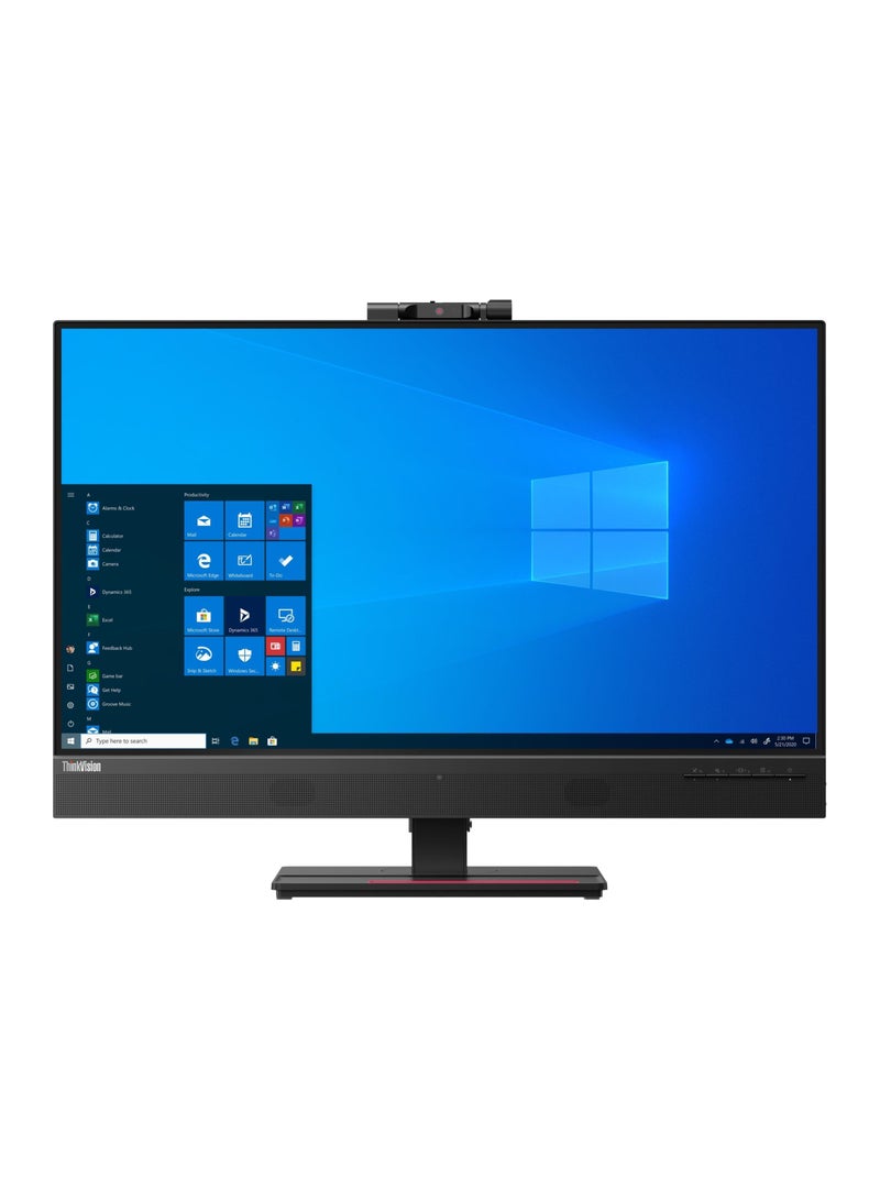لينوفو - شاشة Think Vision T27hv-20 مقاس 27 بوصة QHD IPS، (2560 × 1440)، (موصلات الإدخال - HDMI 1.4 + DP 1.2+ DPout + USB من النوع C، الكابلات متضمنة) - USB من النوع C، كاميرا ويب مدمجة باللون الأسود - Image 1