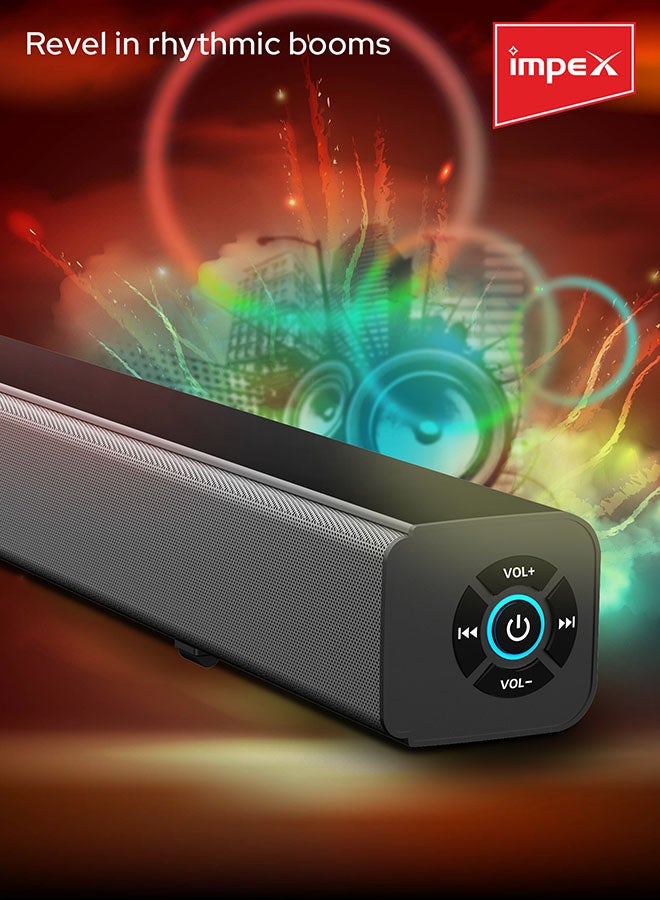 Impex - 2.0 Channel Soundbar 3000W  Bluetooth Version 5.0 LED Display With Remote Control SB 1401 Black - Image 1