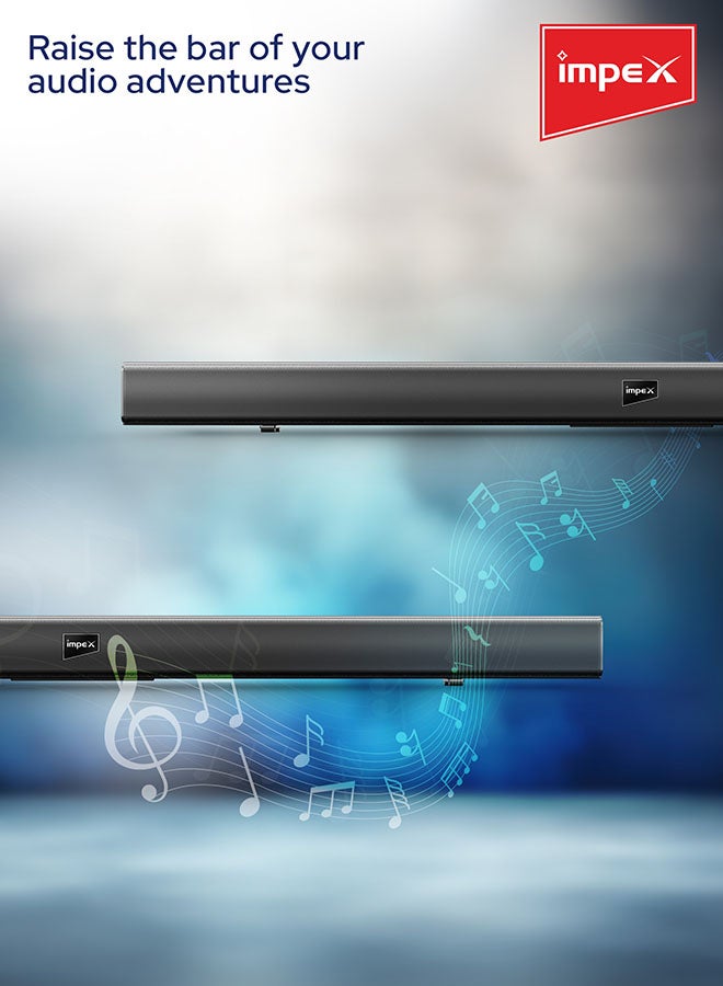 Impex - 2.0 Channel Soundbar 3000W  Bluetooth Version 5.0 LED Display With Remote Control SB 1401 Black - Image 1