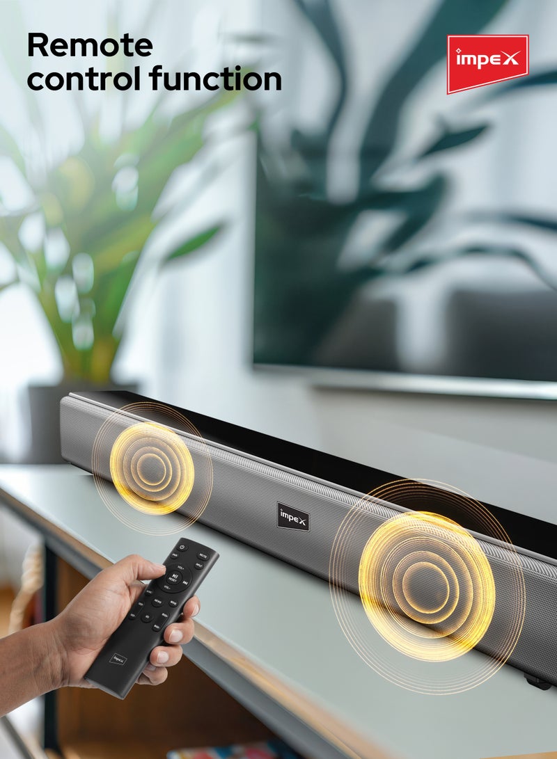 2.0 Channel Soundbar 4000W Bluetooth Version 5.0 LED Display With Remote Control SB 1401 Black