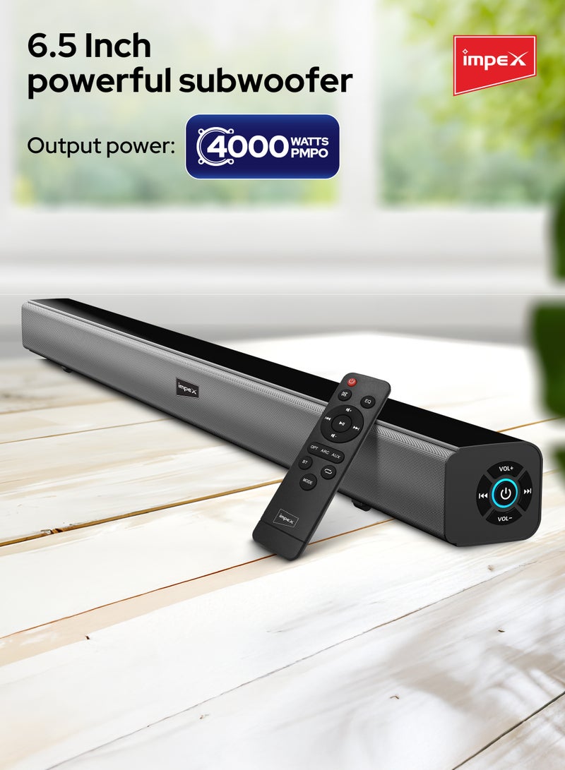 2.0 Channel Soundbar 4000W Bluetooth Version 5.0 LED Display With Remote Control SB 1401 Black