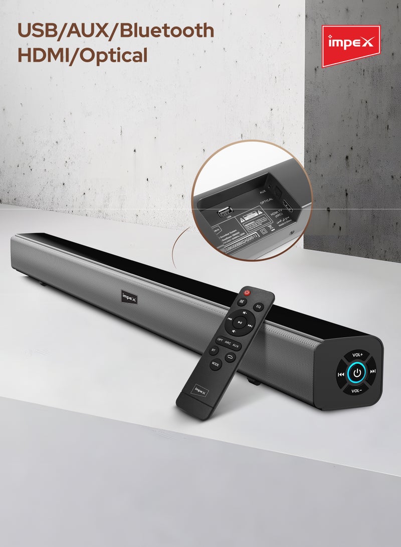 2.0 Channel Soundbar 4000W Bluetooth Version 5.0 LED Display With Remote Control SB 1401 Black