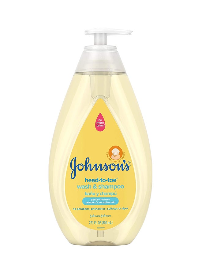 Johnson's - Head-to-Toe Gentle Tear-Free Baby And Newborn Wash And Shampoo, 27.1 fl. Oz - Image 1