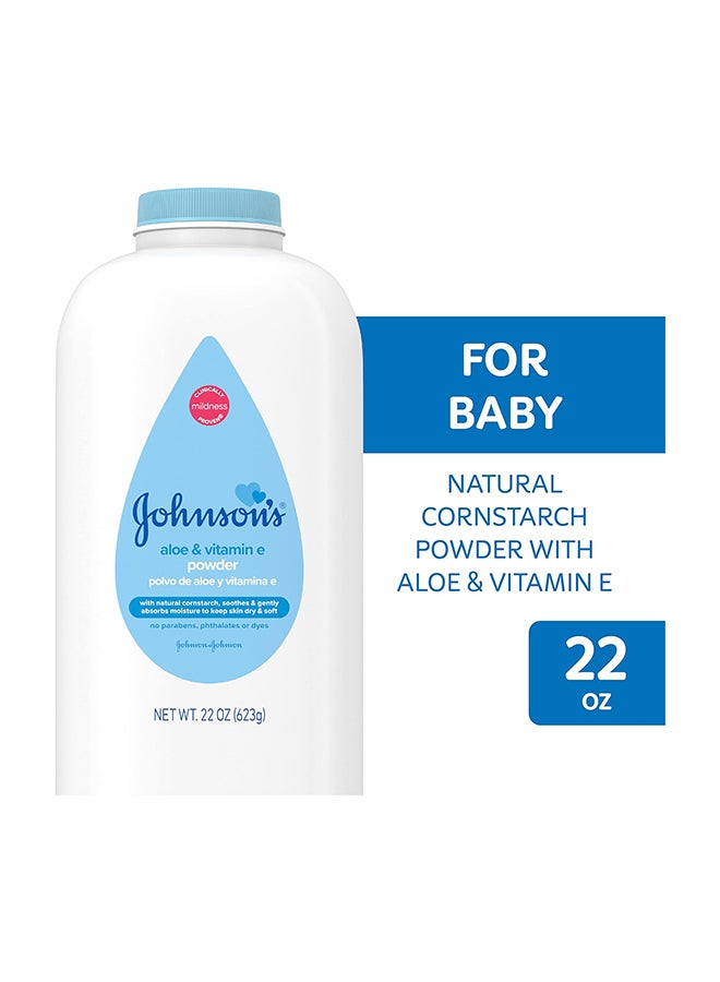 Johnson's Baby Powder With Aloe Vera And Vitamin E, Diaper Rash Protection, 22 Oz - Image 3