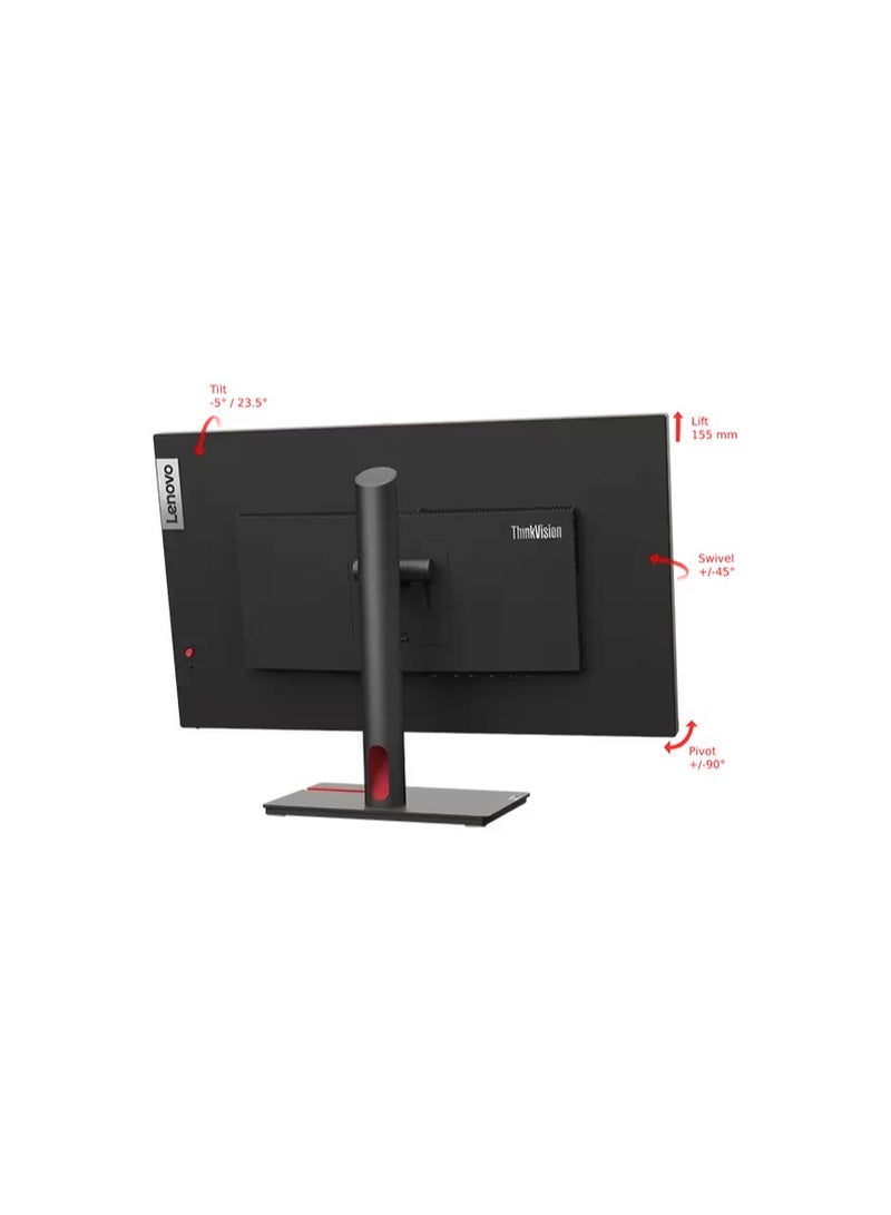 Lenovo - ThinkVision T27i-30 27" Monitor, IPS Panel ,NBL, 1920 x 1080, Input Connectors- VGA + HDMI 1.4 + DP 1.2 ,Cables Included - VGA + DP Black - Image 1