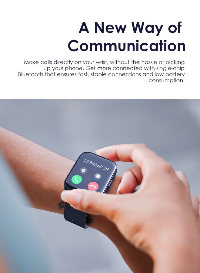 Oraimo Watch 4 Plus Bluetooth Call Smart Watch 2.01inch HD Display Fitness Tracker with Heart Rate Sleep Monitor Pedometer IP68 Waterproof Black - Image 4