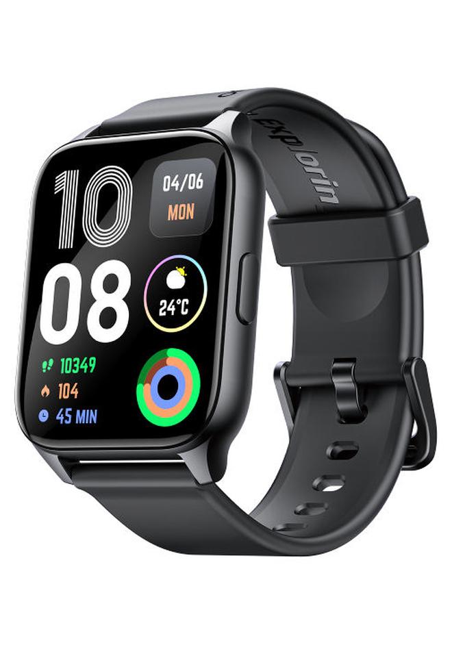 Oraimo Watch 4 Plus Bluetooth Call Smart Watch 2.01inch HD Display Fitness Tracker with Heart Rate Sleep Monitor Pedometer IP68 Waterproof Black - Image 1