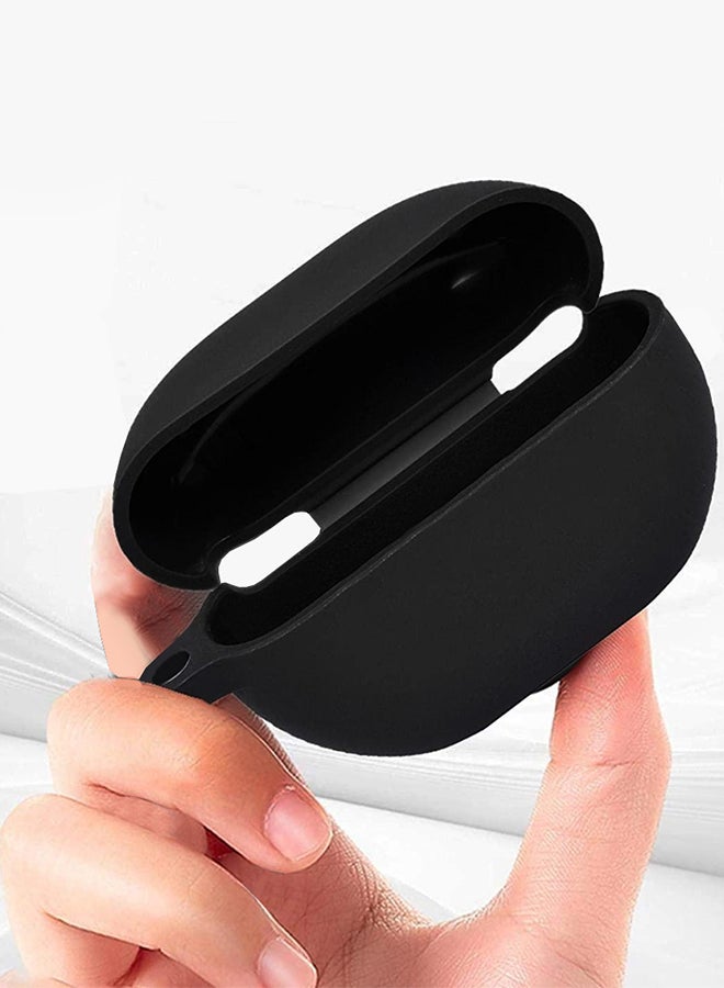MARGOUN Silicone Case For Huawei FreeBuds Pro Shockproof Case Ultra Slim Cover With Keychain Carabiner Black  - Image 3