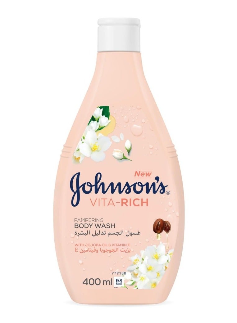 Johnson's Vita-Rich Jasmine And White Flowers Pampering Body Wash 400ml - Image 2