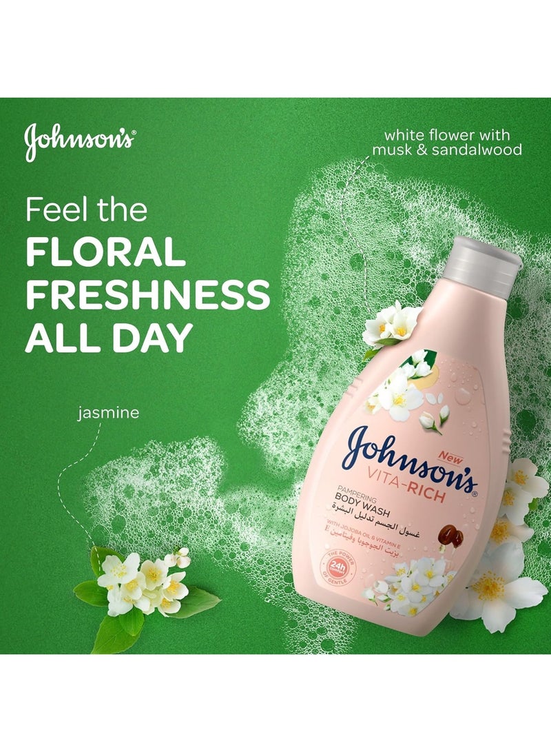 Johnson's Vita-Rich Jasmine And White Flowers Pampering Body Wash 400ml - Image 4