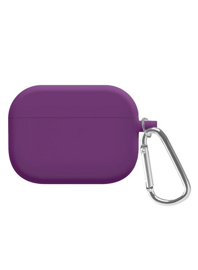 MARGOUN - Shockproof Case For Airpod Pro Silicone Protective Ultra Slim Cover With Keychain Carabiner Purple - Image 1