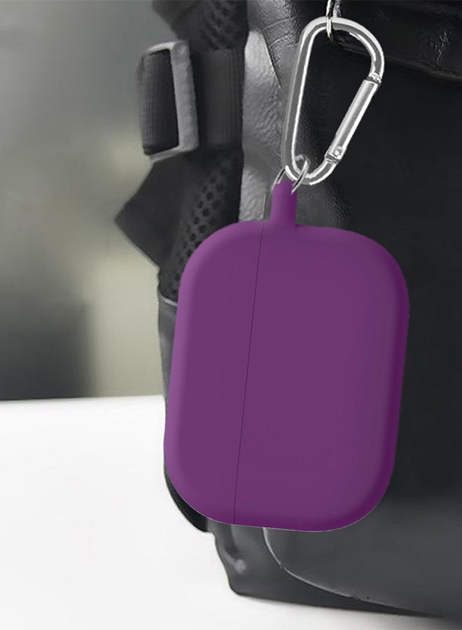 MARGOUN - Shockproof Case For Airpod Pro Silicone Protective Ultra Slim Cover With Keychain Carabiner Purple - Image 1