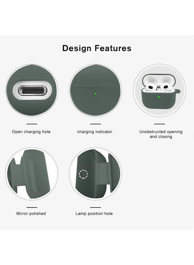 MARGOUN - Shockproof Case For Airpod Pro Silicone Protective Ultra Slim Cover With Keychain Carabiner Grey - Image 1