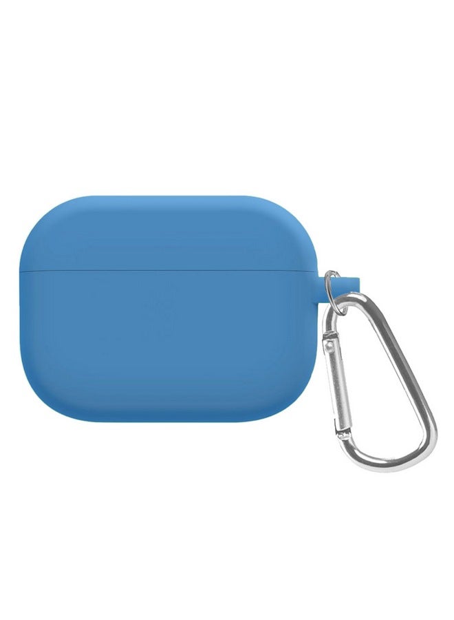 Shockproof Case For Airpod Pro Silicone Protective Ultra Slim Cover With Keychain Carabiner Sky Blue
