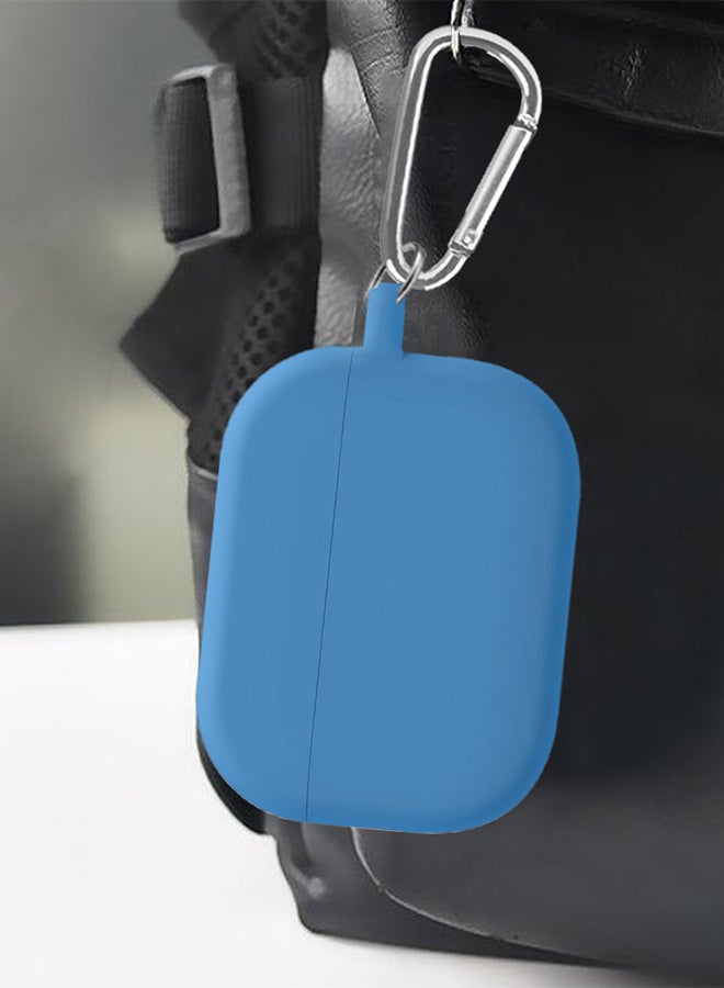 Shockproof Case For Airpod Pro Silicone Protective Ultra Slim Cover With Keychain Carabiner Sky Blue