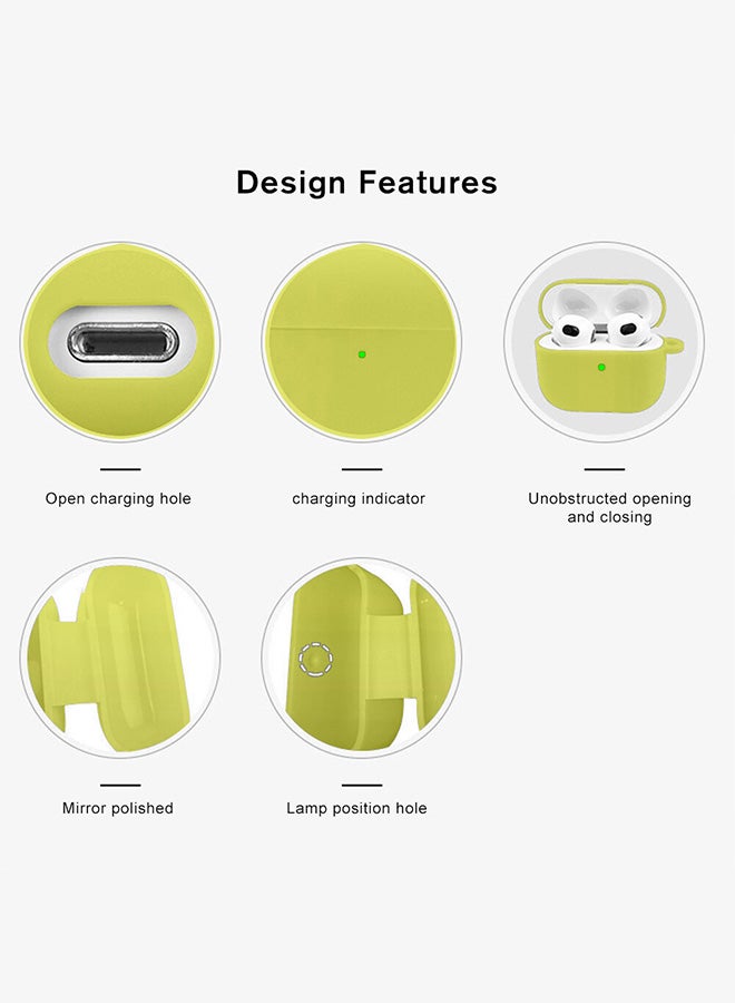 MARGOUN Shockproof Case For Airpod Pro Silicone Case Ultra Slim Cover With Keychain Carabiner Yellow  - Image 2