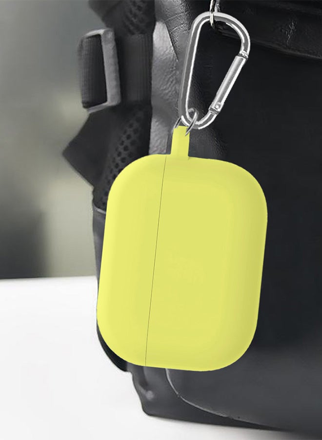 MARGOUN Shockproof Case For Airpod Pro Silicone Case Ultra Slim Cover With Keychain Carabiner Yellow  - Image 3