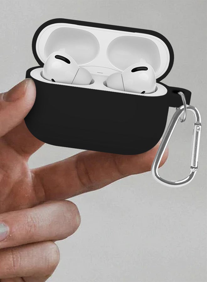 MARGOUN - Shockproof Case For Airpod Pro Shockproof Case Ultra Slim Cover With Keychain Carabiner Black - Image 1