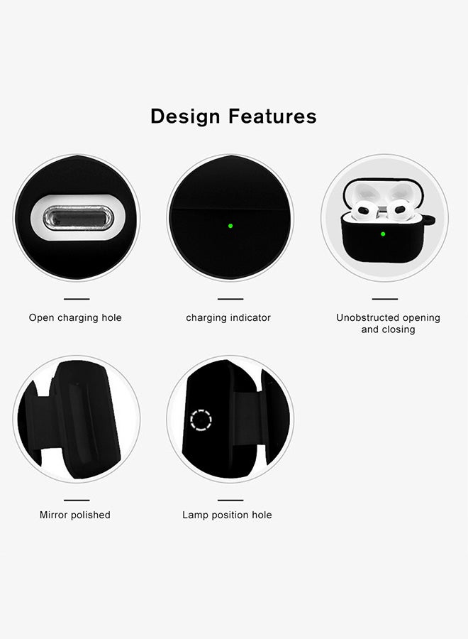 MARGOUN - Shockproof Case For Airpod Pro Shockproof Case Ultra Slim Cover With Keychain Carabiner Black - Image 1