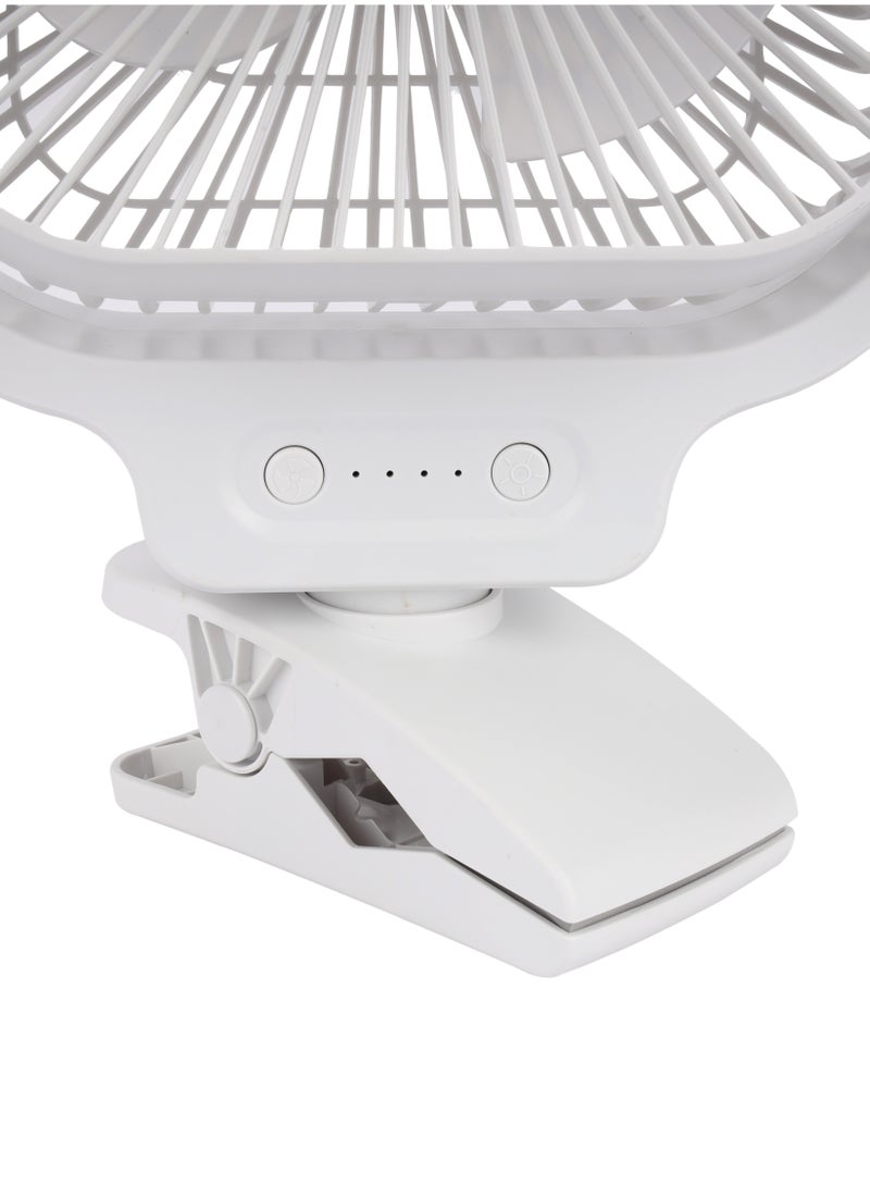 Olsenmark - 8" Rechargeable Table Fan, Working Time up to 9 Hours, 3 Speed Controls, 30 Hour LED Operation OMF1852 WHITE - Image 1