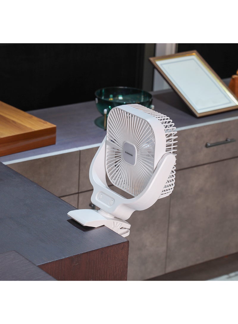 Olsenmark 8" Rechargeable Table Fan – OMF1852 | Portable Fan with LED Night Light & 3-Speed Control | Up to 9 Hours Working Time, 30 Hours LED Operation | Powerful, Energy-Efficient Cooling OMF1852 WHITE - Image 1
