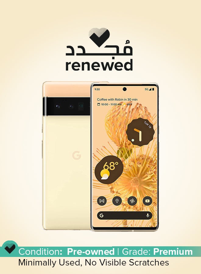 Google Renewed - Pixel 6 Pro Sorta Sunny 12GB RAM 128GB 5G - International Version  - Image 1