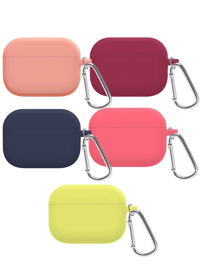 MARGOUN 5 Pack Shockproof Case For Airpod Pro Silicone Protective Ultra Slim Cover With Keychain Carabiner Multicolour1 - Image 2