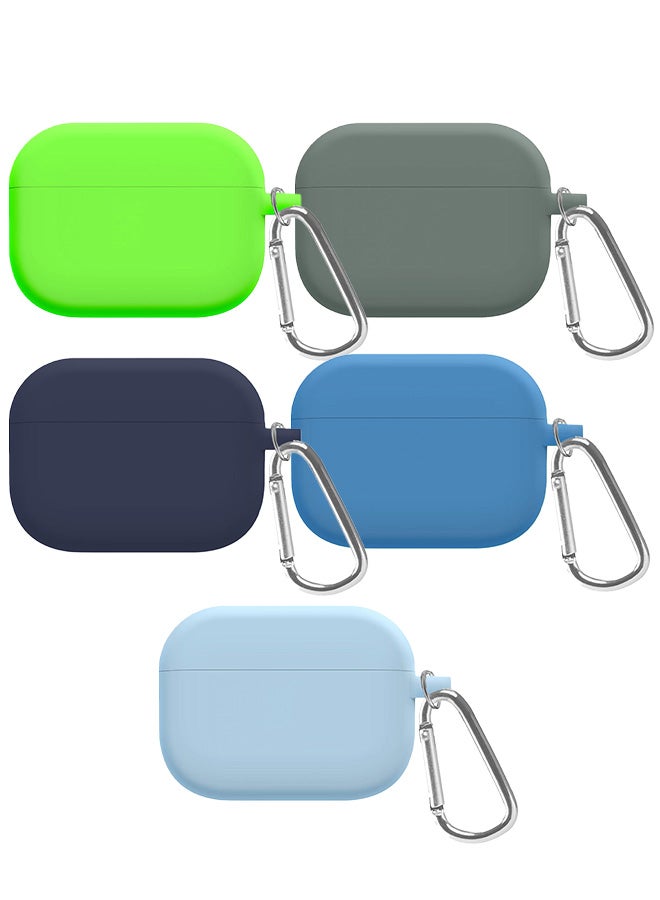 MARGOUN 5 Pack Shockproof Case For Airpod Pro Silicone Protective Ultra Slim Cover With Keychain Carabiner Multicolour - Image 2