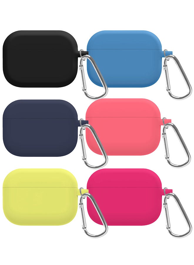 MARGOUN - 6 Pack Shockproof Case For Airpod Pro Silicone Protective Ultra Slim Cover With Keychain Carabiner Multicolour - Image 1