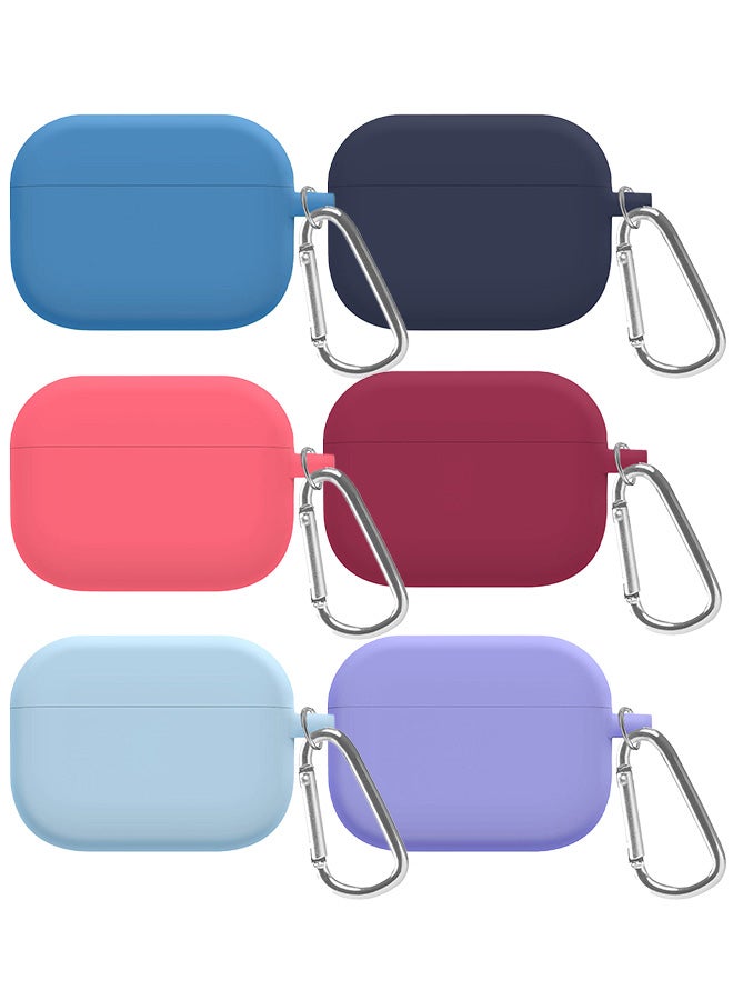 MARGOUN 6 Pack Shockproof Case For Airpod Pro Silicone Protective Ultra Slim Cover With Keychain Carabiner Multicolour - Image 2