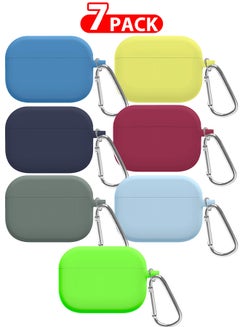 7 Pack Shockproof Case For Airpod Pro Silicone Protective Ultra Slim Cover With Keychain Carabiner Multicolour