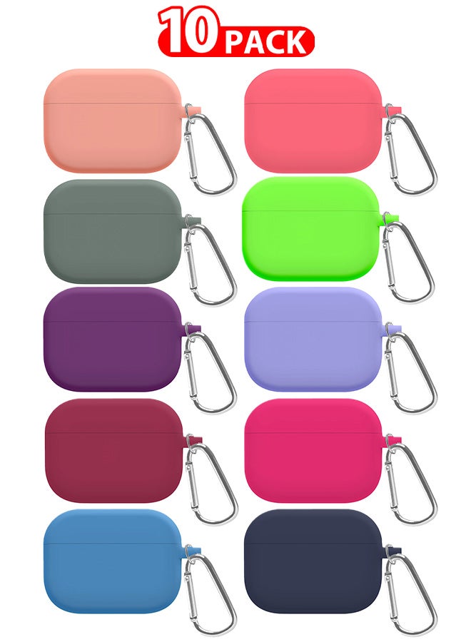 MARGOUN - 10 Pack Shockproof Case For Airpod Pro Silicone Protective Ultra Slim Cover With Keychain Carabiner Multicolour - Image 1