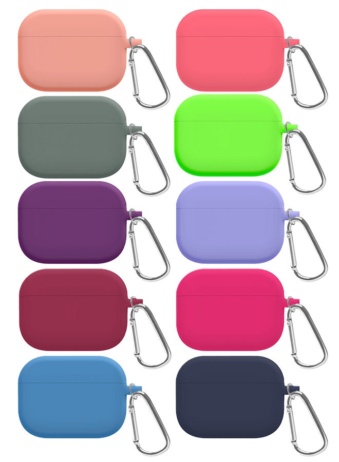MARGOUN - 10 Pack Shockproof Case For Airpod Pro Silicone Protective Ultra Slim Cover With Keychain Carabiner Multicolour - Image 1