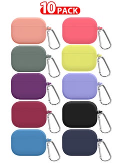 10 Pack Shockproof Case For Airpod Pro Silicone Protective Ultra Slim Cover With Keychain Carabiner Multicolour