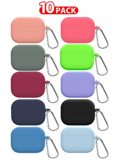 10 Pack Shockproof Case For Airpod Pro Silicone Protective Ultra Slim Cover With Keychain Carabiner Multicolour