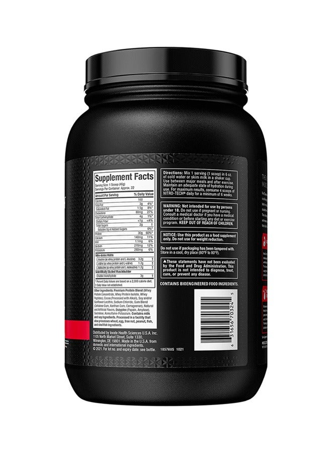 MuscleTech - Nitro Tech Whey Protein  Milk Chocolate 2.2Lb - Image 1