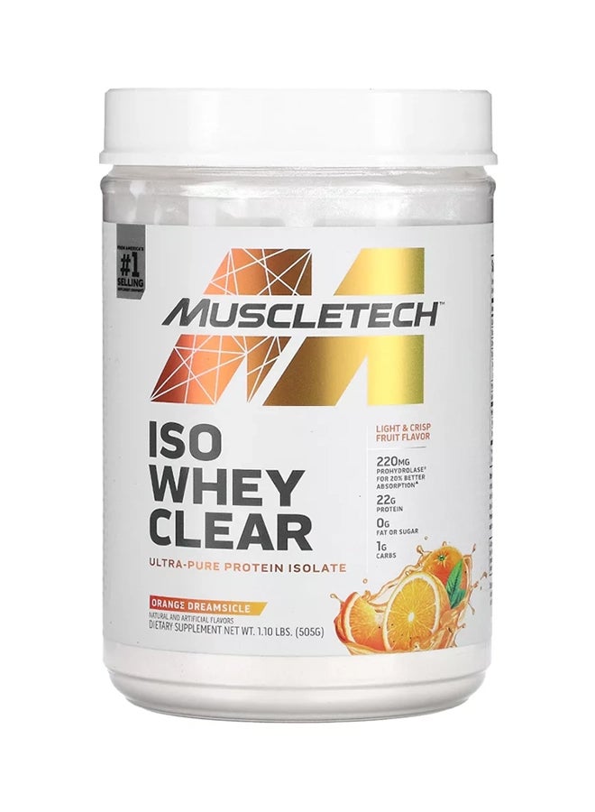 MuscleTech Iso Whey Clear Orange Dreamsicle 1.1lbs US (RB) - Image 1